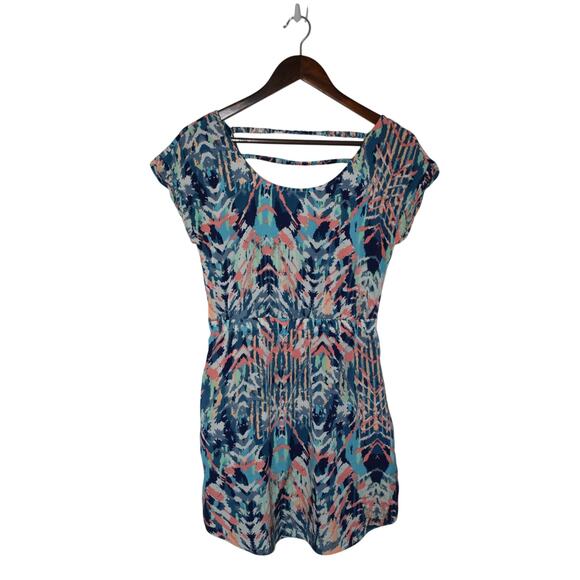 American Eagle Outfitters Dresses & Skirts - American Eagle Outfitters Short Sleeve Blue Print Dress SzXS